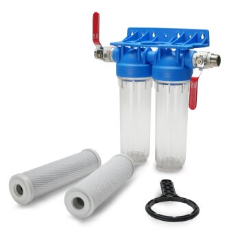 Aktivkohle Wasserfilter 2-stufig - Für Chlor und Schadstoffe